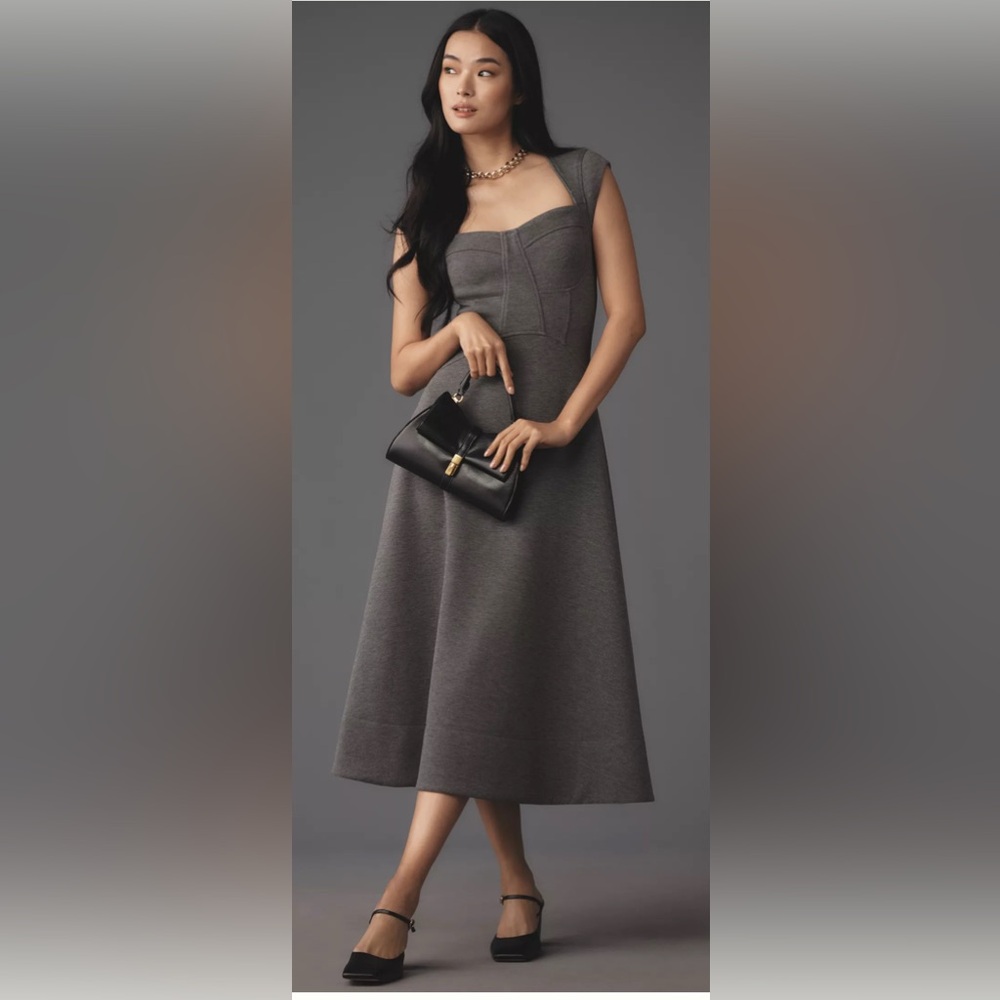 Anthropologie grey knit dress with detail